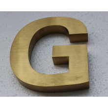 Gebürstet fertigen Golden Titan Buchstaben 3D Schriftzug Bronze Schriftzug